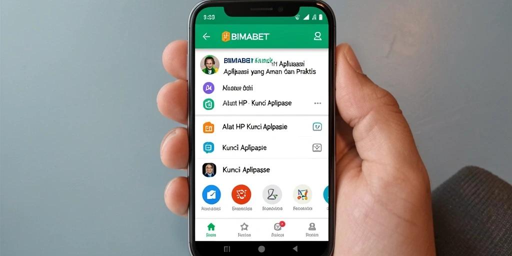 Tampilan antarmuka aplikasi Kunci Aplikasi BIMABET yang modern.
