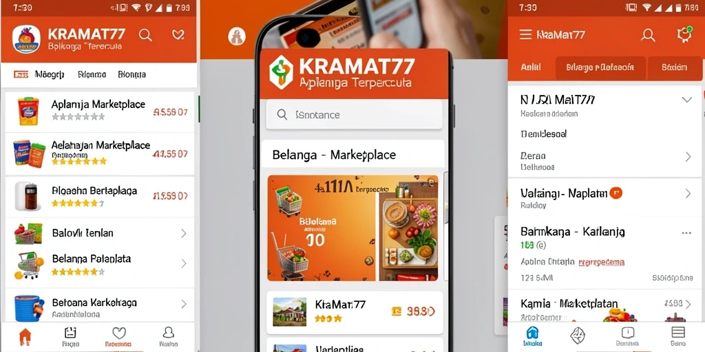 Antarmuka aplikasi KRAMAT77 yang sederhana dan mudah digunakan.