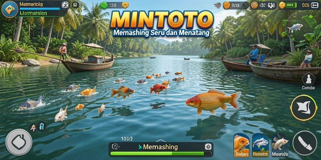 Antarmuka permainan MINTOTO yang menarik dan penuh warna saat memancing.