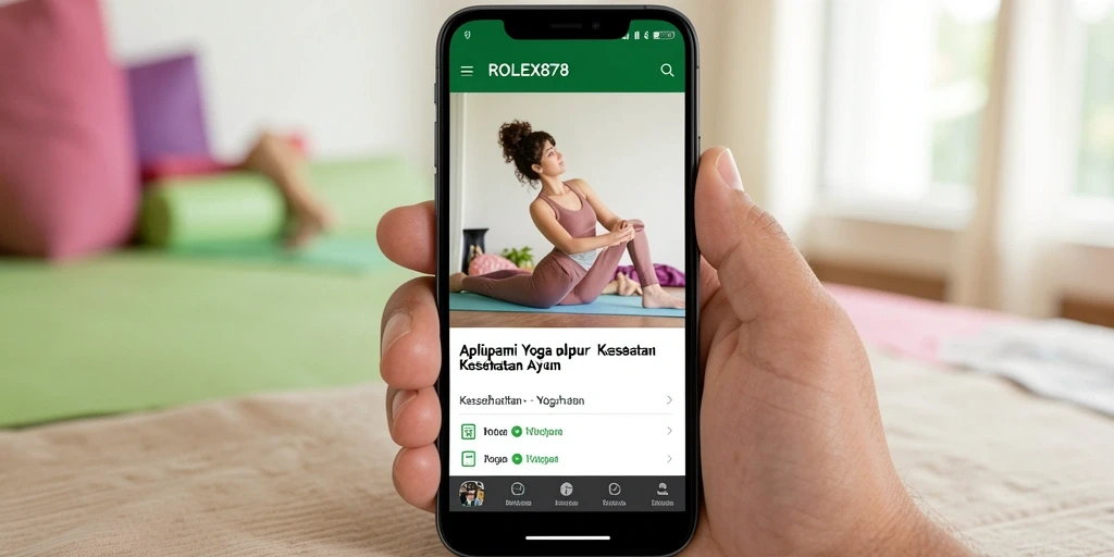 Antarmuka aplikasi ROLEX878 yang ramah pengguna untuk latihan yoga.