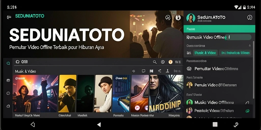Tampilan antarmuka SEDUNIATOTO yang mudah digunakan untuk Pemutar Video Offline.