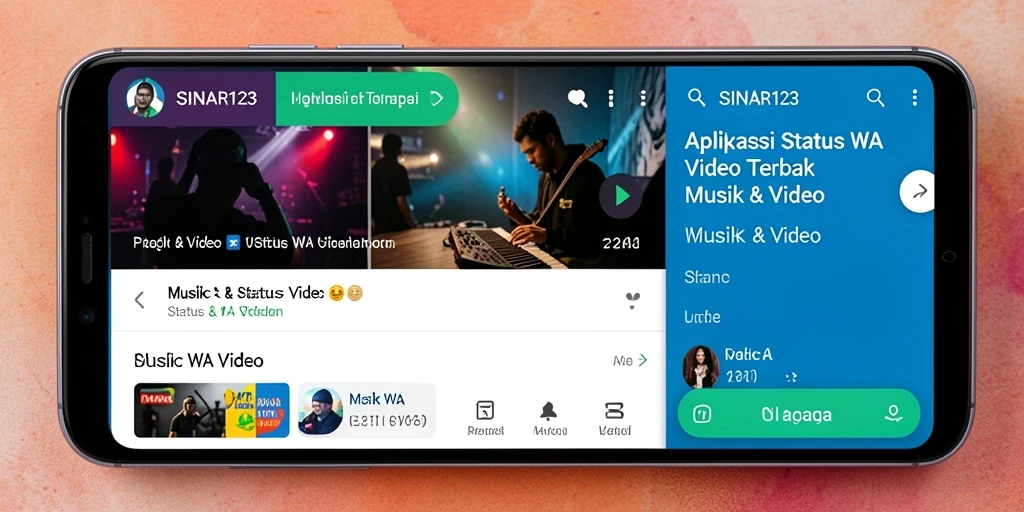 Antarmuka SINAR123 dengan variasi video Status WA yang menarik.